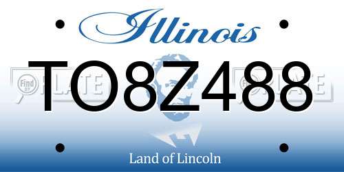 TO8Z488 Illinois License Plate