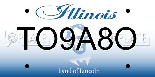TO9A8O Illinois License Plate