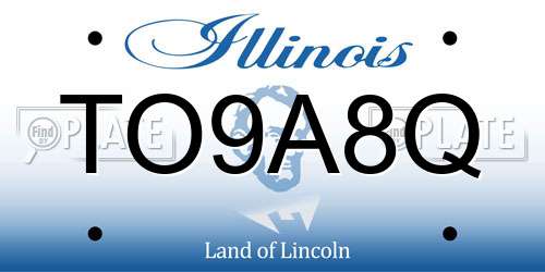 TO9A8Q Illinois License Plate
