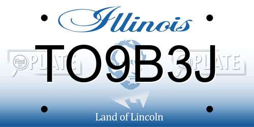 TO9B3J Illinois License Plate