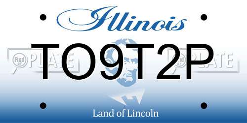TO9T2P Illinois License Plate