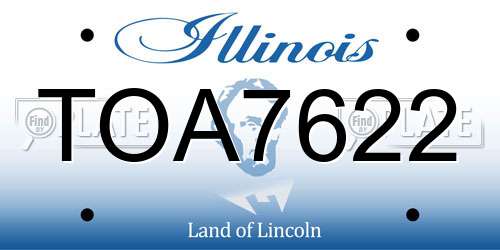 TOA7622 Illinois License Plate