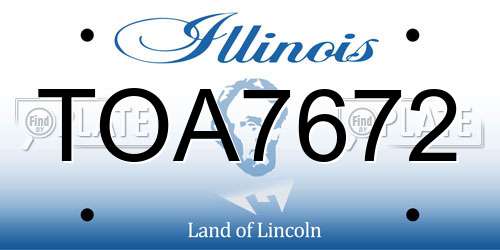 TOA7672 Illinois License Plate