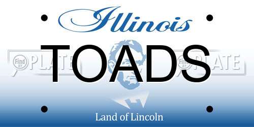 TOADS Illinois License Plate