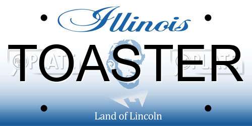 TOASTER Illinois License Plate