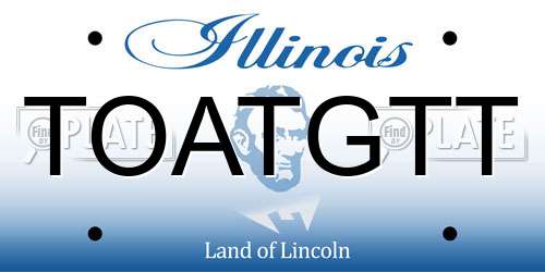 TOATGTT Illinois License Plate