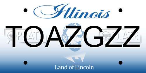 TOAZGZZ Illinois License Plate