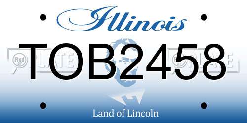 TOB2458 Illinois License Plate