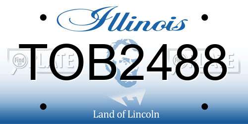 TOB2488 Illinois License Plate