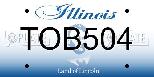TOB504 Illinois License Plate