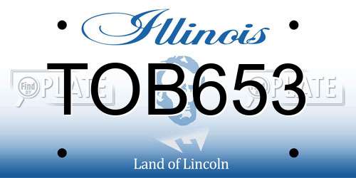TOB653 Illinois License Plate
