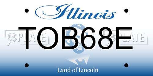 TOB68E Illinois License Plate