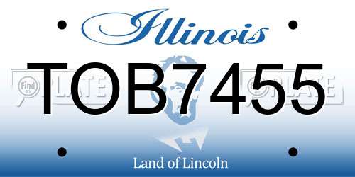 TOB7455 Illinois License Plate