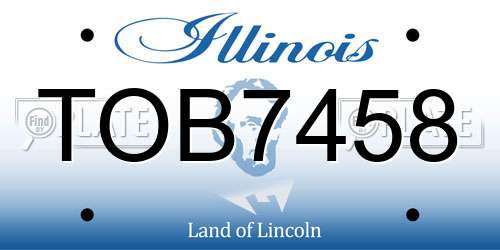 TOB7458 Illinois License Plate