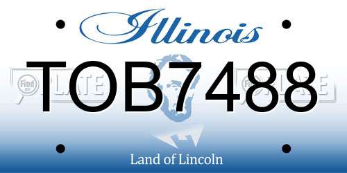 TOB7488 Illinois License Plate