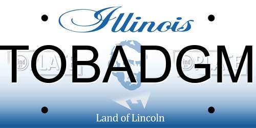 TOBADGM Illinois License Plate