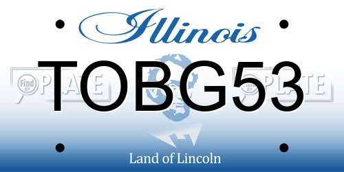 TOBG53 Illinois License Plate