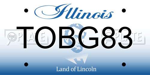 TOBG83 Illinois License Plate
