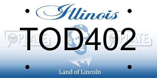 TOD402 Illinois License Plate