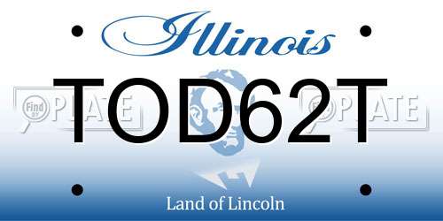 TOD62T Illinois License Plate