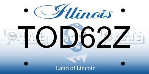 TOD62Z Illinois License Plate
