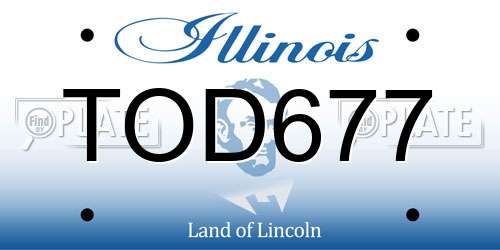 TOD677 Illinois License Plate