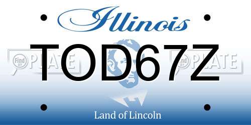 TOD67Z Illinois License Plate