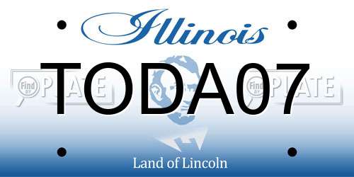 TODA07 Illinois License Plate