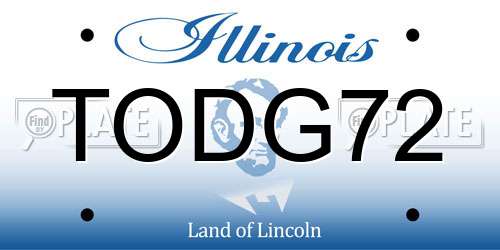 TODG72 Illinois License Plate