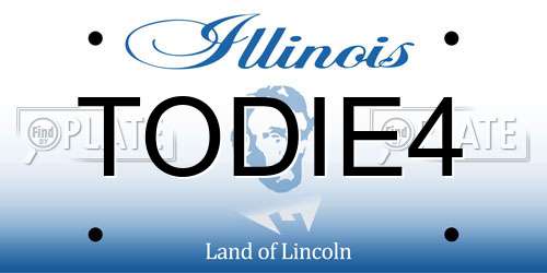 TODIE4 Illinois License Plate