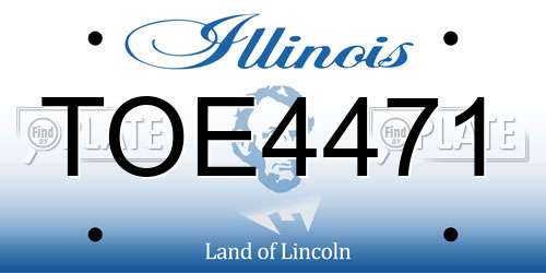TOE4471 Illinois License Plate