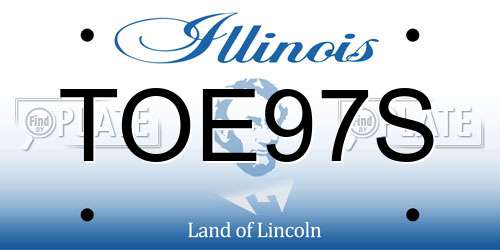 TOE97S Illinois License Plate