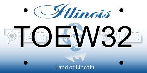 TOEW32 Illinois License Plate