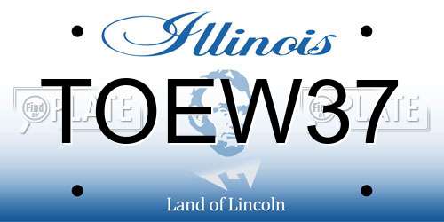 TOEW37 Illinois License Plate