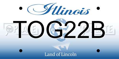 TOG22B Illinois License Plate