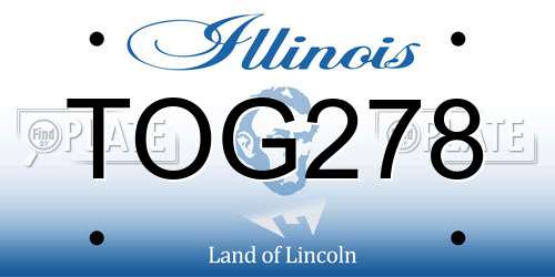 TOG278 Illinois License Plate
