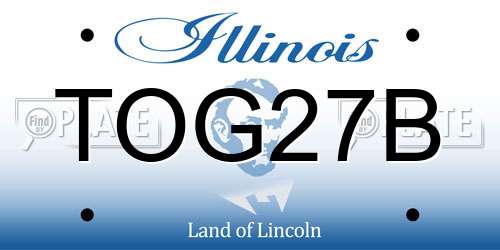 TOG27B Illinois License Plate