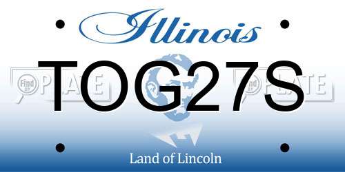 TOG27S Illinois License Plate