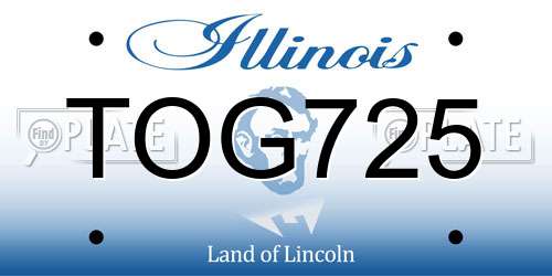 TOG725 Illinois License Plate