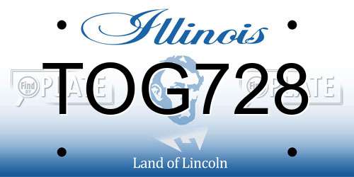 TOG728 Illinois License Plate