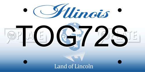 TOG72S Illinois License Plate