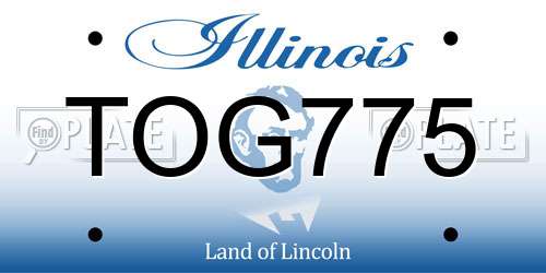 TOG775 Illinois License Plate