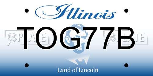 TOG77B Illinois License Plate
