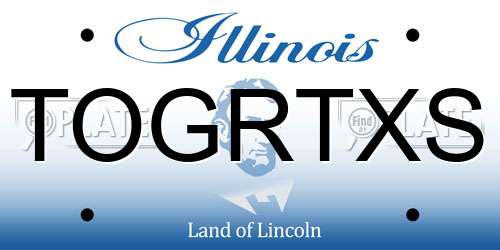 TOGRTXS Illinois License Plate