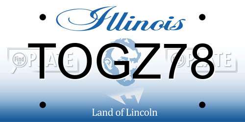TOGZ78 Illinois License Plate