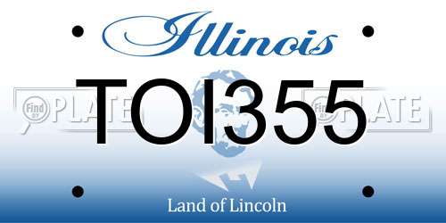 TOI355 Illinois License Plate