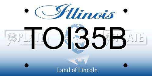TOI35B Illinois License Plate