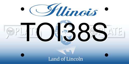 TOI38S Illinois License Plate