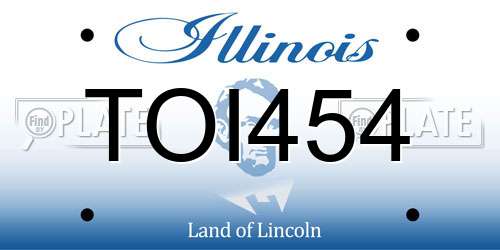 TOI454 Illinois License Plate