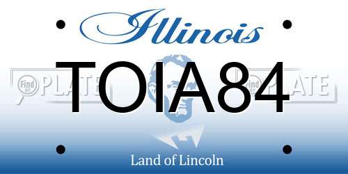 TOIA84 Illinois License Plate